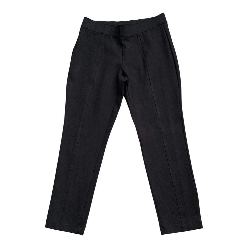 Anne Klein Pull On Ponte Pants Womens Size 6 Black Cropped Skinny Stretch